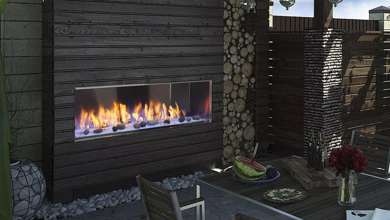 Majestic Lanai Vent Free Outdoor Linear Fireplace