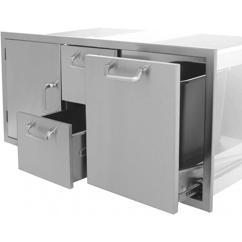 PCM 260 Series 42" Door, 2 Drawers, Trash Roll-Out (Triple Combo) - Premier Grilling