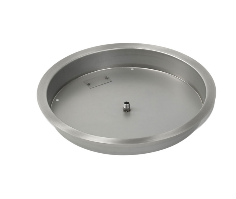 HPC 19" Round Stainless Steel Drop-In Fire Pit Pan (1/2" Nipple) - Premier Grilling