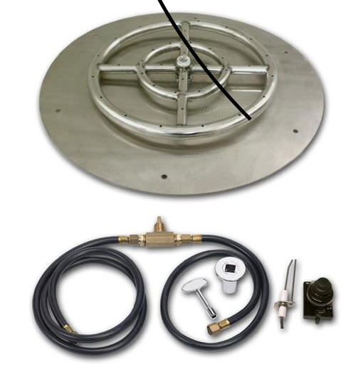 HPC 36" Round Flat Pan w/ Spark Ignition Kit (18" Ring) - Premier Grilling