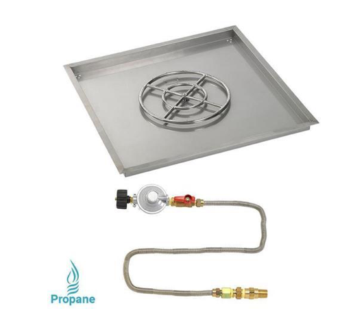 HPC 36" Square Drop-In Pan w/ Match Lite Kit (18" Fire Pit Ring), Liquid Propane - Premier Grilling