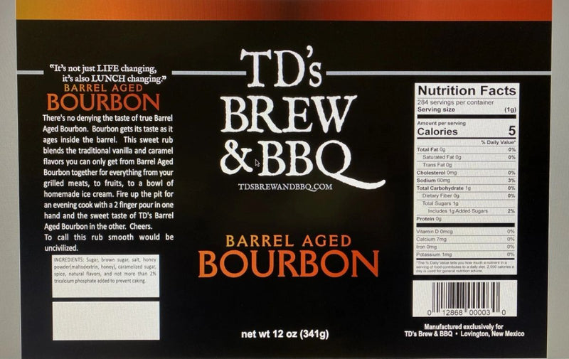 TD's Brew & BBQ Barrel Aged Bourbon Rub