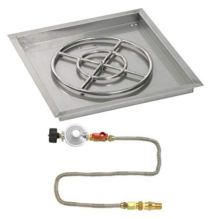 HPC 24" Square Drop-In Pan w/ Match Lite Kit (18" Fire Pit Ring) - Premier Grilling