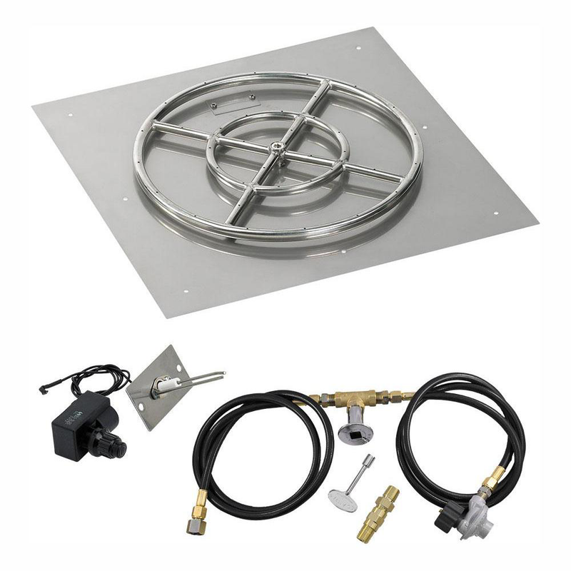 HPC 24" Square Flat Pan w/ Spark Ignition Kit (18" Ring) - Premier Grilling